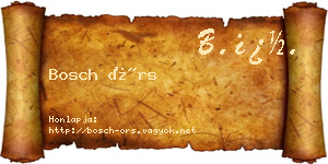 Bosch Örs névjegykártya